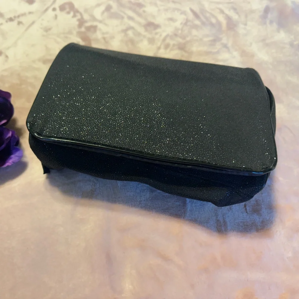 Lancome Black Sparkly Cosmetic Travel Bag